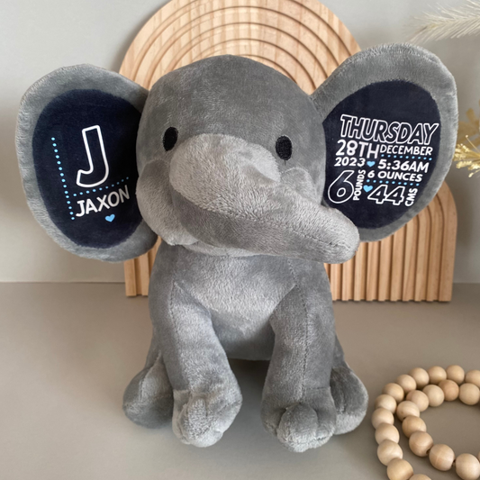 Personalised Elephant Birth Keepsake